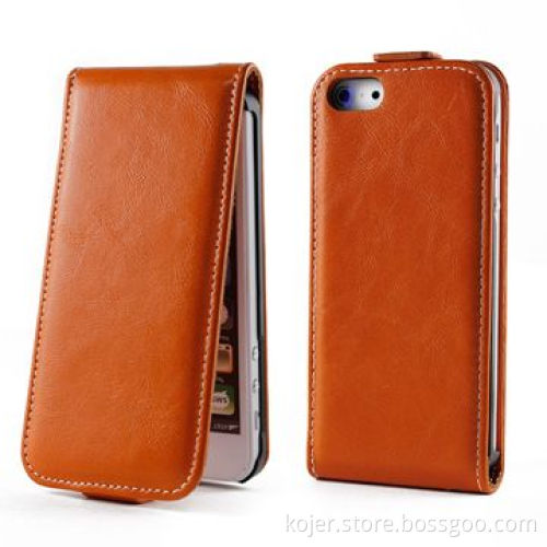Leather Flip Mobile Phone Cases for iPhone 5/5s with Plastic Shell Inside